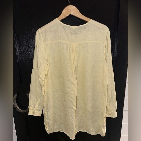 Eileen Fisher Organic Linen Long Button Down Tunic Boho Breathable Size M - Picture 9 of 10